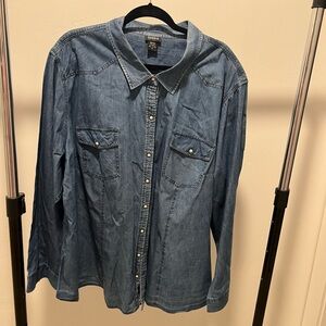 Torrid Size 5 denim colored shirt. (Not a true denim).